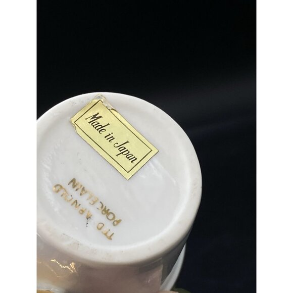 Ted Arnold Brass & Enamel Flower Bouquet Blue Pink Yellow White Porcelain Vase - Picture 3 of 12